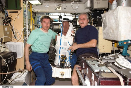 Krikalev and Phillips with Matryoshka payload system