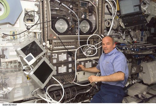 Williams works at the MSG during Expedition 13