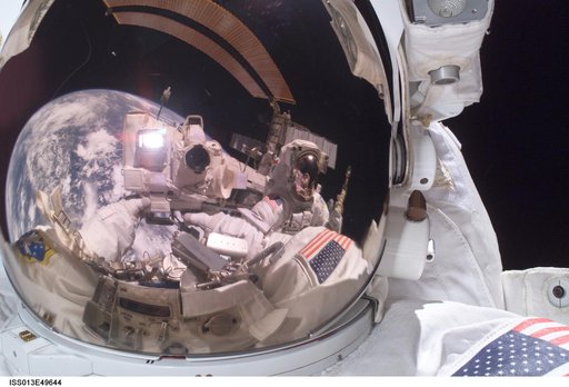 Fossum during EVA 1
