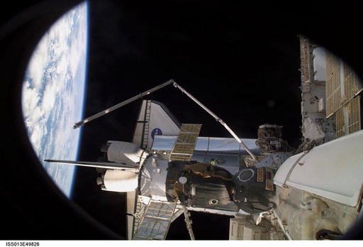 Space Shuttle and Soyuz docked to the ISS during Expedition 13