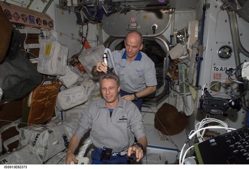 Crewmembers in the Node 1/Unity during Expedition 13