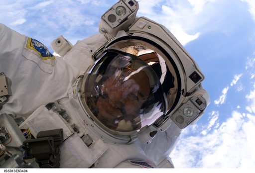 Williams during EVA 5 on Expedition 13