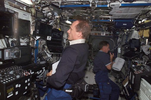 MacLean and Ferguson working in the U.S. Laboratory