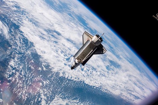 View of Orbiter Atlantis after undocking from the ISS during Expedition 13