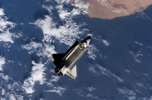 View of Orbiter Atlantis after undocking from the ISS during Expedition 13