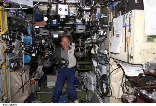 Williams poses with Camera Equipment in the SM