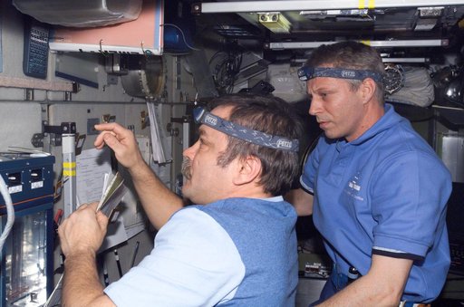 Tyurin and Reiter in the Zvezda Module