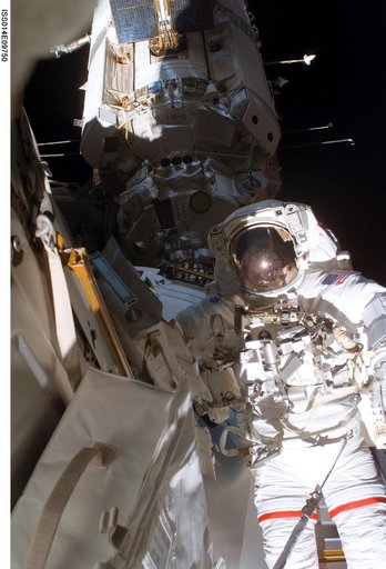 Curbeam during the second EVA of the mission.