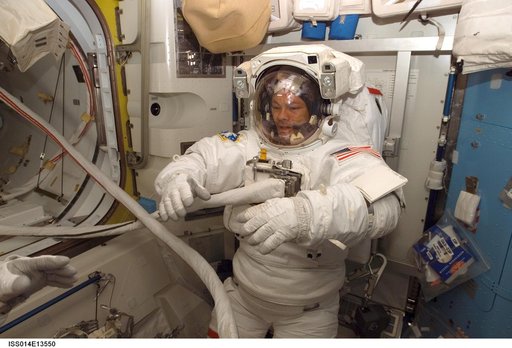 Lopez-Alegria in Quest prior to EVA 8