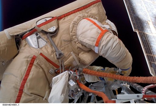 Lopez-Alegria during EVA 17A