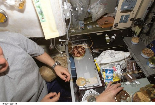 Expedition 14 during a meal