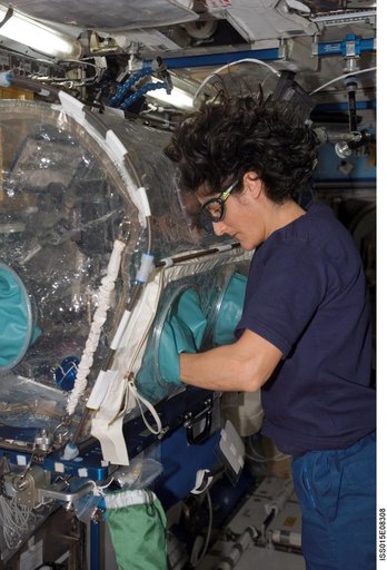 Williams working at a MWA during Expedition 15