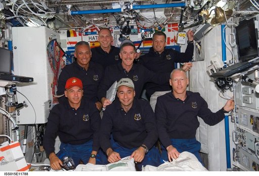STS-117 Crewmembers pose for a portrait in the US Lab Joint Operations