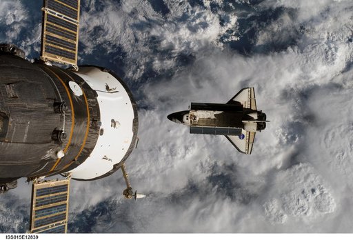 View of Atlantis after undocking from the ISS for the STS-117 Mission