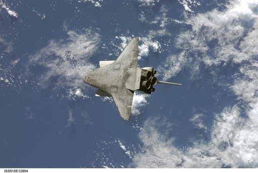 View of Atlantis after undocking from the ISS for the STS-117 Mission