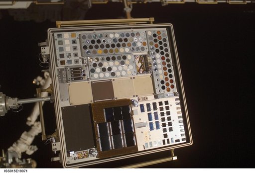 View of MISSE PEC taken during a session of Expedition 15 EVA