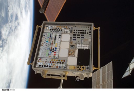 View of MISSE PEC taken during a session of Expedition 15 EVA