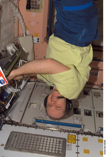 View of Kotov posing for a photo during Expedition 15