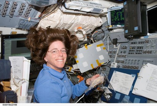 Morgan in the aft FD on Space Shuttle Endeavor during Joint Operations