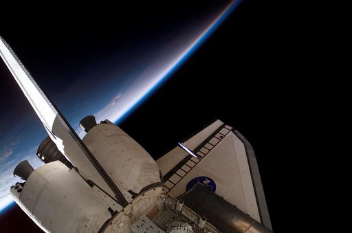 View of the docked Shuttle Endeavour taken during Expedition 15