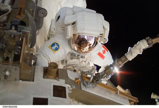 View of MS Williams installing the new CMG during Expedition 15/STS-118 EVA 2