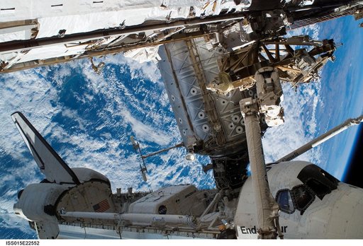 Exterior view of the ISS taken during EVA 3 for Expedition 15 / STS-118 Joint Operations