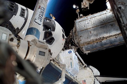 Exterior view of the ISS taken during EVA 3 for Expedition 15 / STS-118 Joint Operations