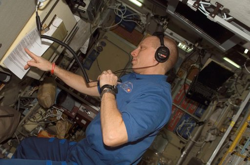 Anderson prepares for a HAM Radio session in the SM