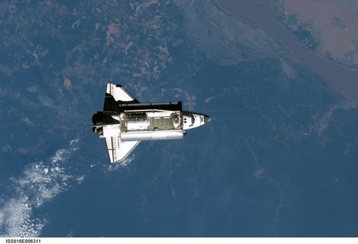 Discovery and Payload on approach to the ISS during the STS-120 Mission