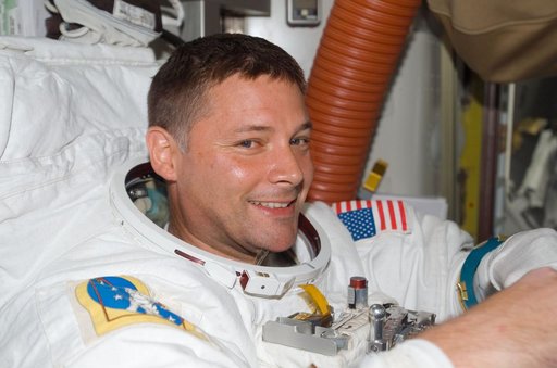 Wheelock in the A/L following EVA 1