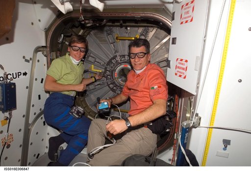 Whitson and Nespoli prepare to open Node 2 hatch