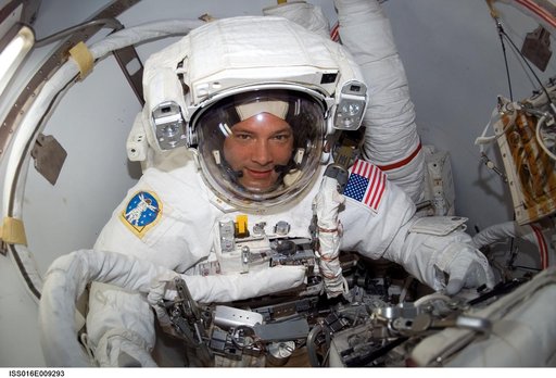 Wheelock in the A/L prior to Expedition 16 / STS-120 EVA 4
