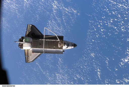 Discovery after undocking from the ISS during the STS-120 Mission