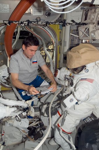 Malenchenko during EVA 11/Bravo Preparations in the A/L