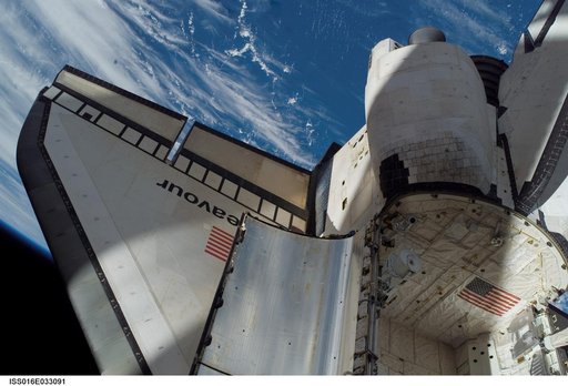 Endeavour during Expedition 16/STS-123 EVA 3