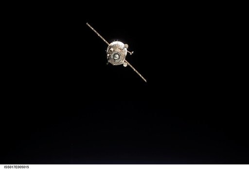 Soyuz TMA-11 spacecraft departs the ISS
