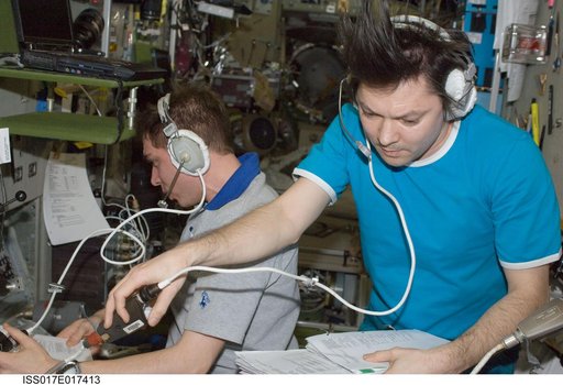 Volkov and Kononenko assisted with the docking of the Progress M-65