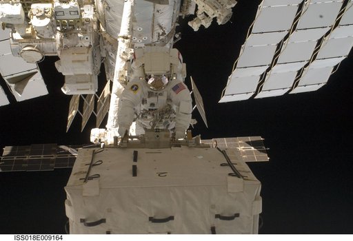ISS Expedition 18 Stefanyshyn-Piper during STS-126 EVA 1 NTA Relocation OPS