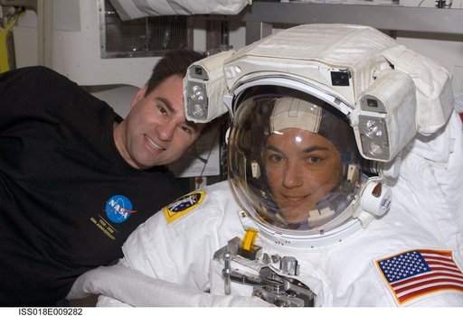 ISS Expedition 18 STS-126 EVA 1 Prep in Joint Airlock