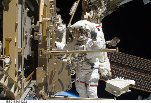 Expedition 18 STS-126 extravehicular activity (EVA) 2 crew and equipment translation assembly (CETA) Cart Relocation
