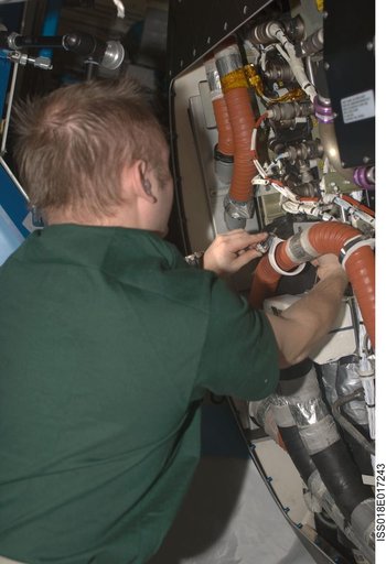 ISS Expedition 18 Interim Resistive Exercise Device (IRED) Hardware in Node 2 Harmony