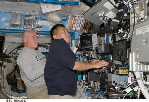 Phillips at Robotics Workstation (RWS) during STS-119 Extravehicular Activity (EVA) 3