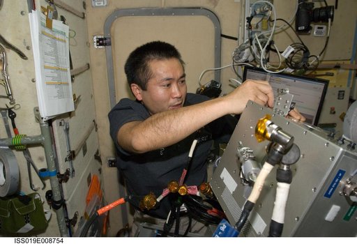 Wakata during TVIS maintenance