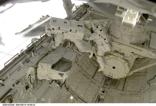 Curbeam and Jones during EVA