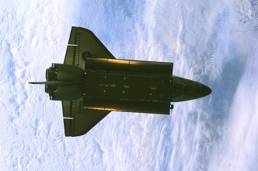 View of STS-98 orbiter Atlantis undocking from ISS