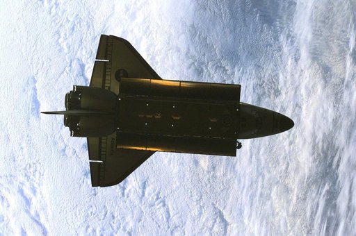 View of STS-98 orbiter Atlantis undocked from ISS