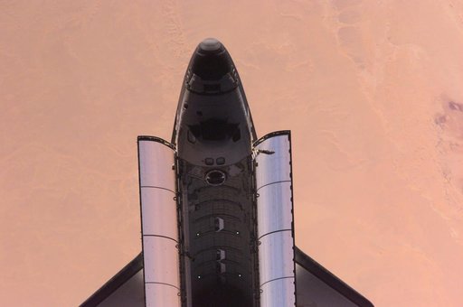 View of STS-98 orbiter Atlantis undocked from ISS