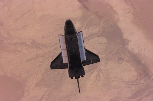 View of STS-98 orbiter Atlantis undocked from ISS
