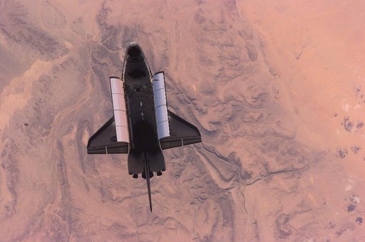 View of STS-98 orbiter Atlantis undocked from ISS