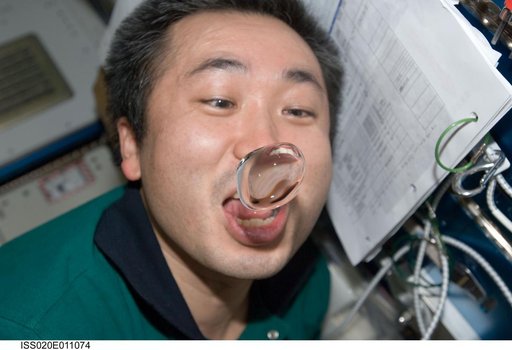 Wakata with water bubble in Node 2